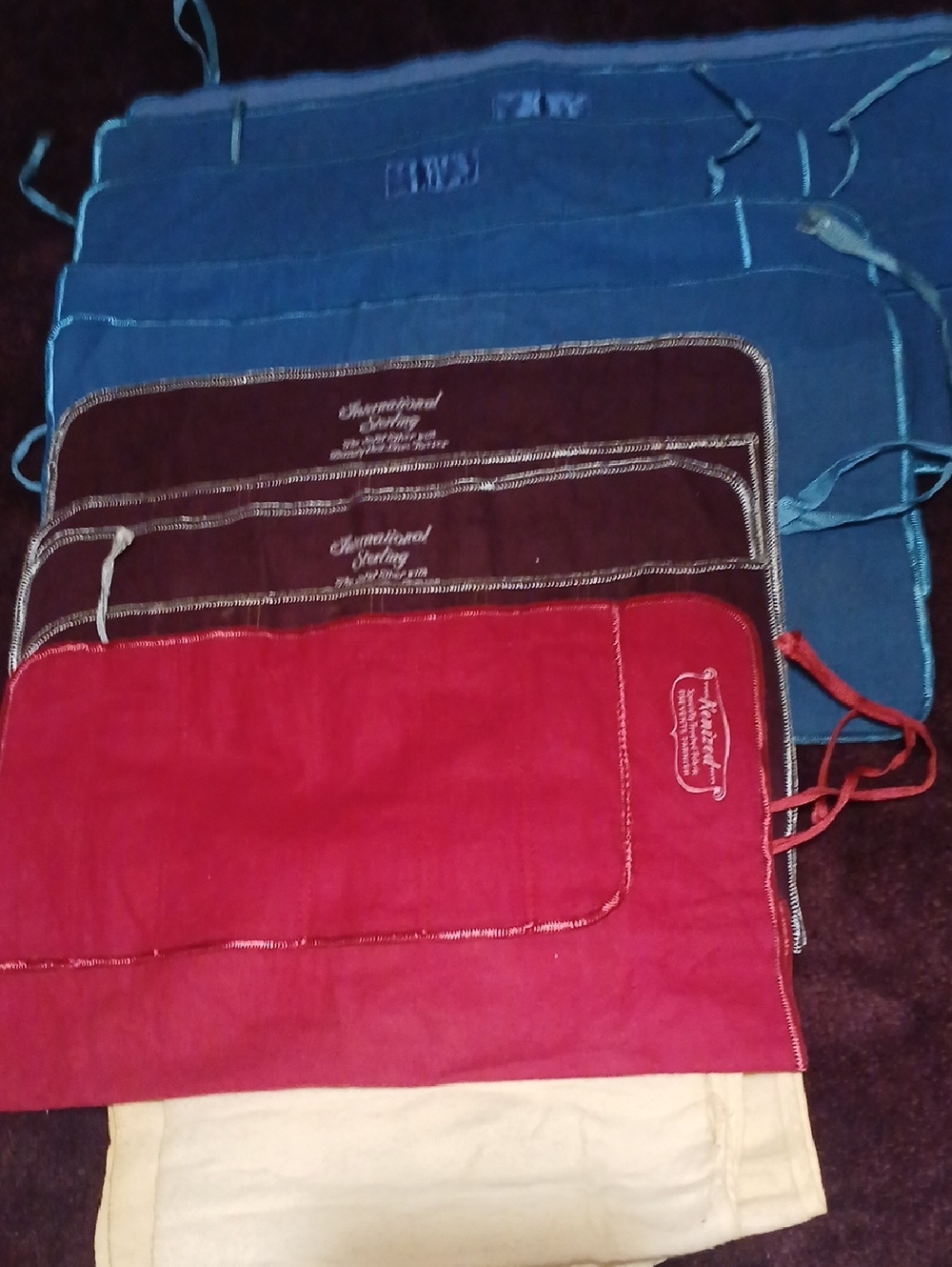 10 Various Sized Silverwear Pouches.